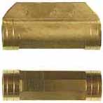 Ramrod pipe, brass, forward pipe with lug for pin, fancy octagon, for 3/8" ramrod